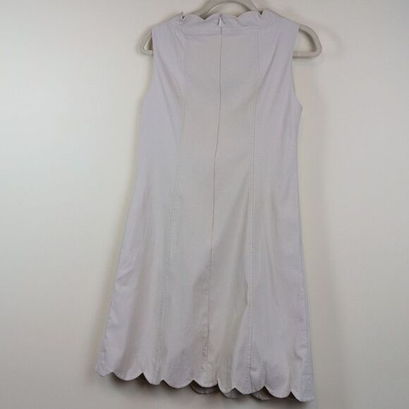 Sara Campbell Scalloped Sleeveless Dress In Sand Size 8 - Picture 8 of 9
